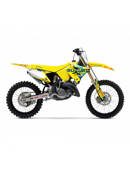 Kit déco + housse de selle pour kit restylé KSRT22 réplica | Suzuki RM125 et RM250 2001-2008